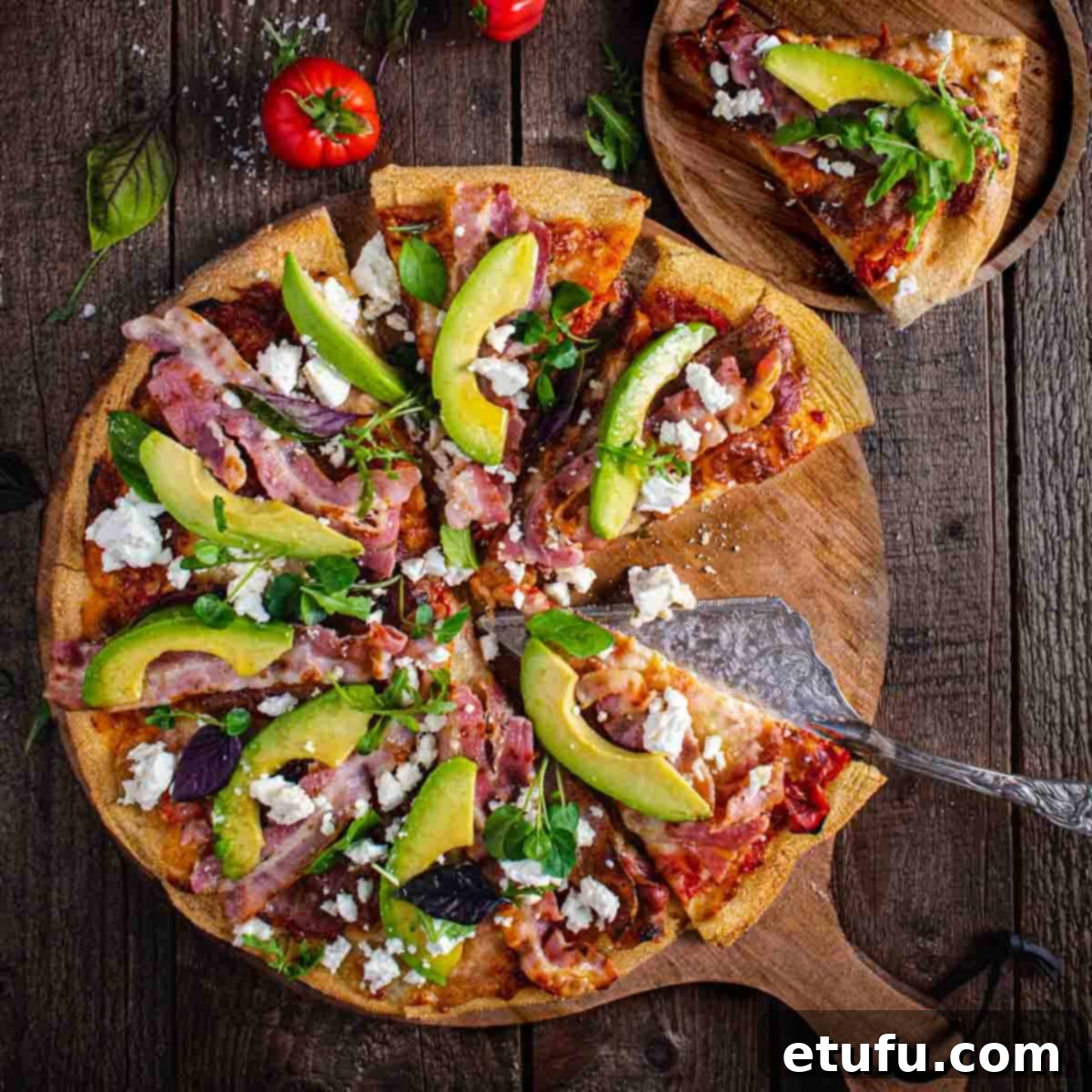 Quick Bacon Pizza with Creamy Avocado and Salty Feta 1 featured 223463