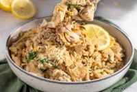 Zesty Creamy Chicken Orzo Skillet