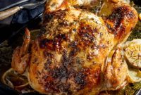 Succulent Mediterranean Roast Chicken with Garlic Herb Butter