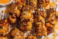 Irresistible Baked Bang Bang Chicken Skewers