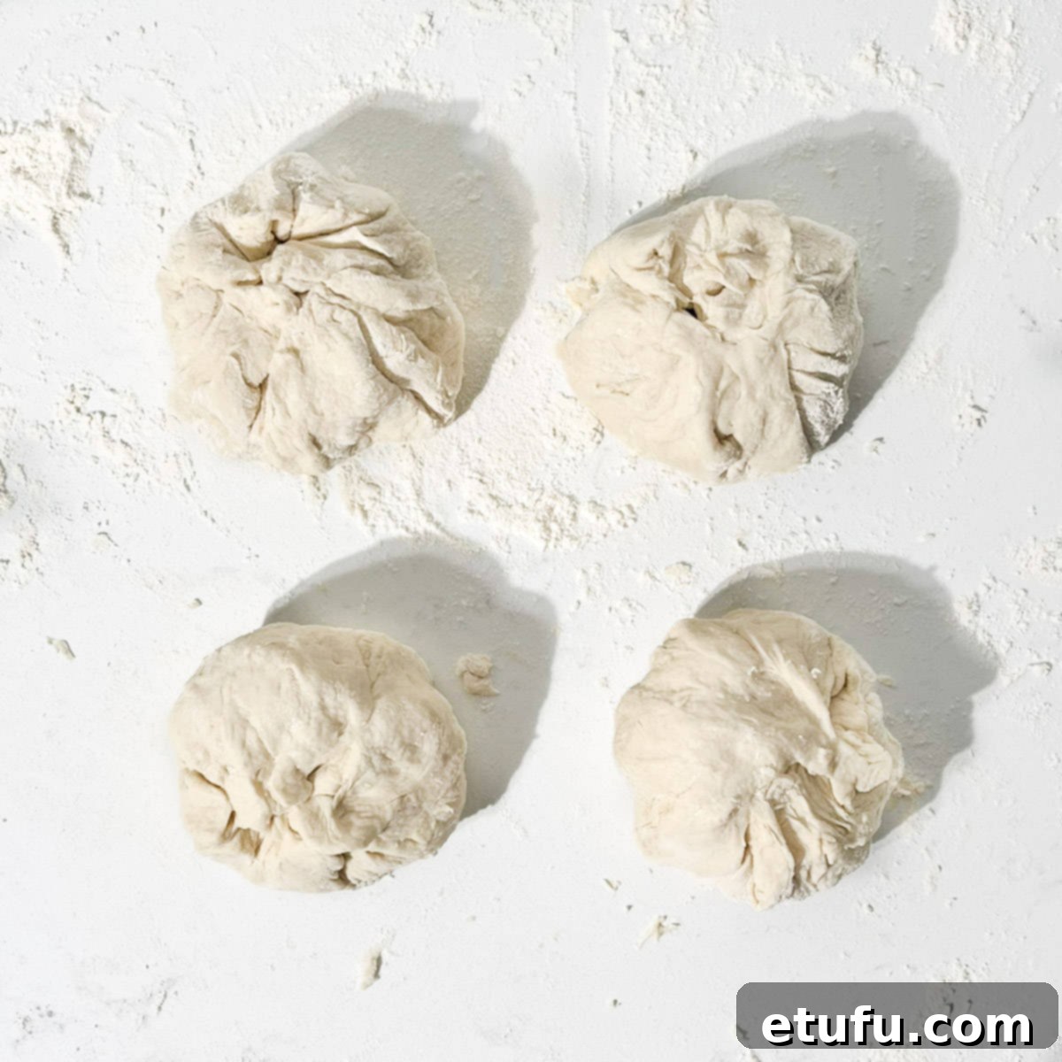 A ball of dough with the filling completely enclosed, resembling a neat parcel.