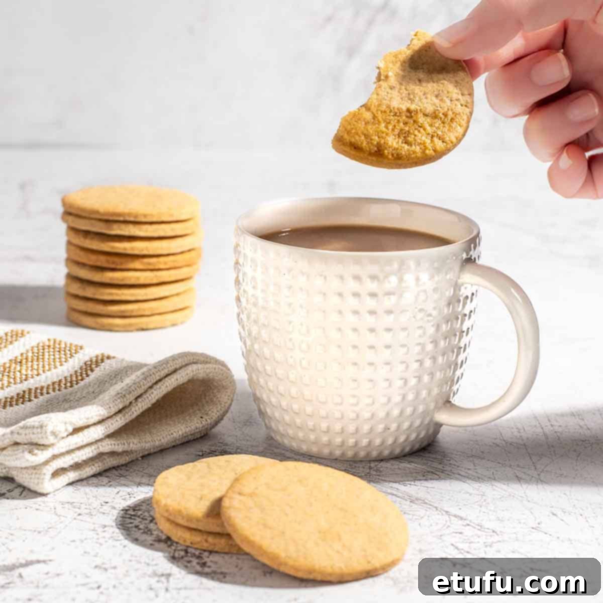 Dunking an outydse soetkoekie in a mug of coffee.
