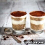 Two pots of prepared Tiramisu overnight oats.