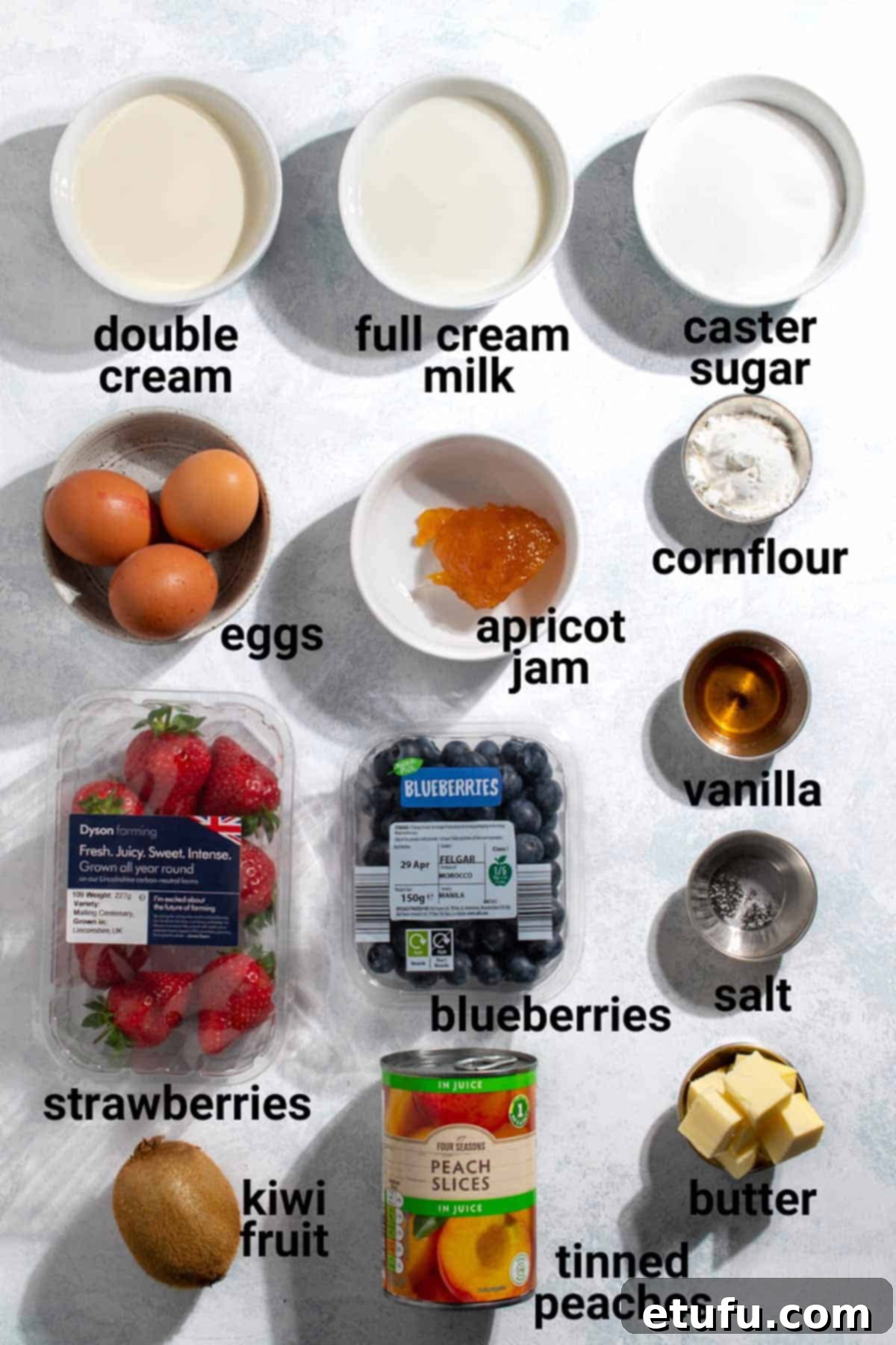 Exquisite French Fruit Tart 5 Tarte aux fruits ingredients.