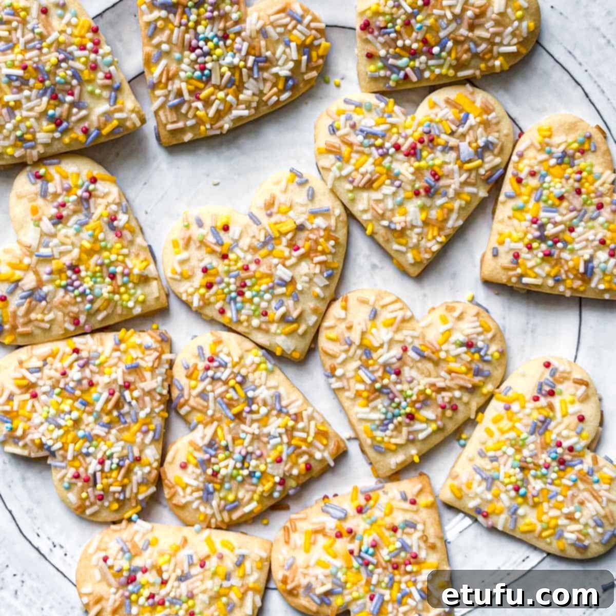 Exquisite French Fruit Tart 41 Baked heart shaped cookies on a plate from leftover pastry dough.