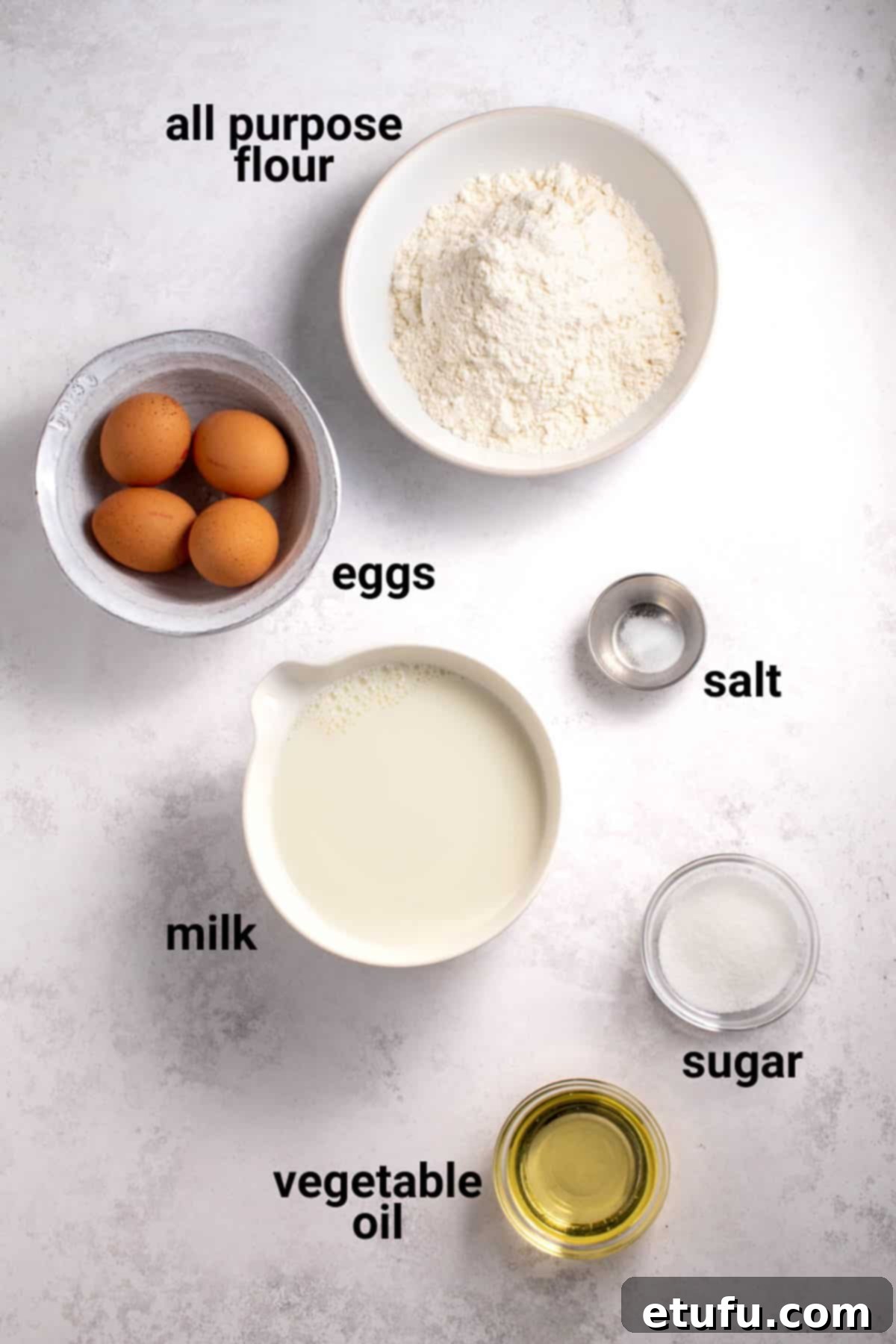 Pandekager ingredients.