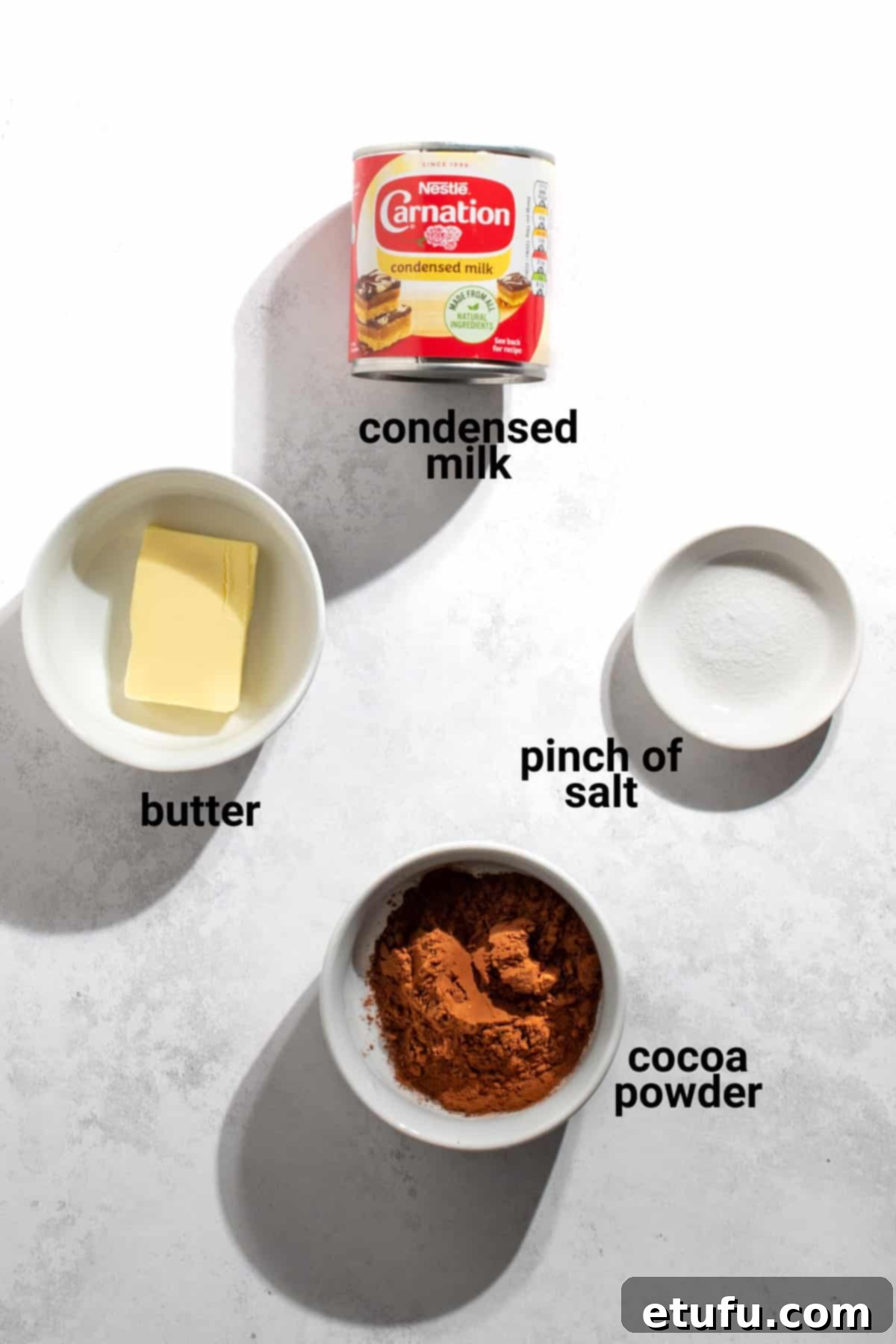 Brigadeiros ingredients.