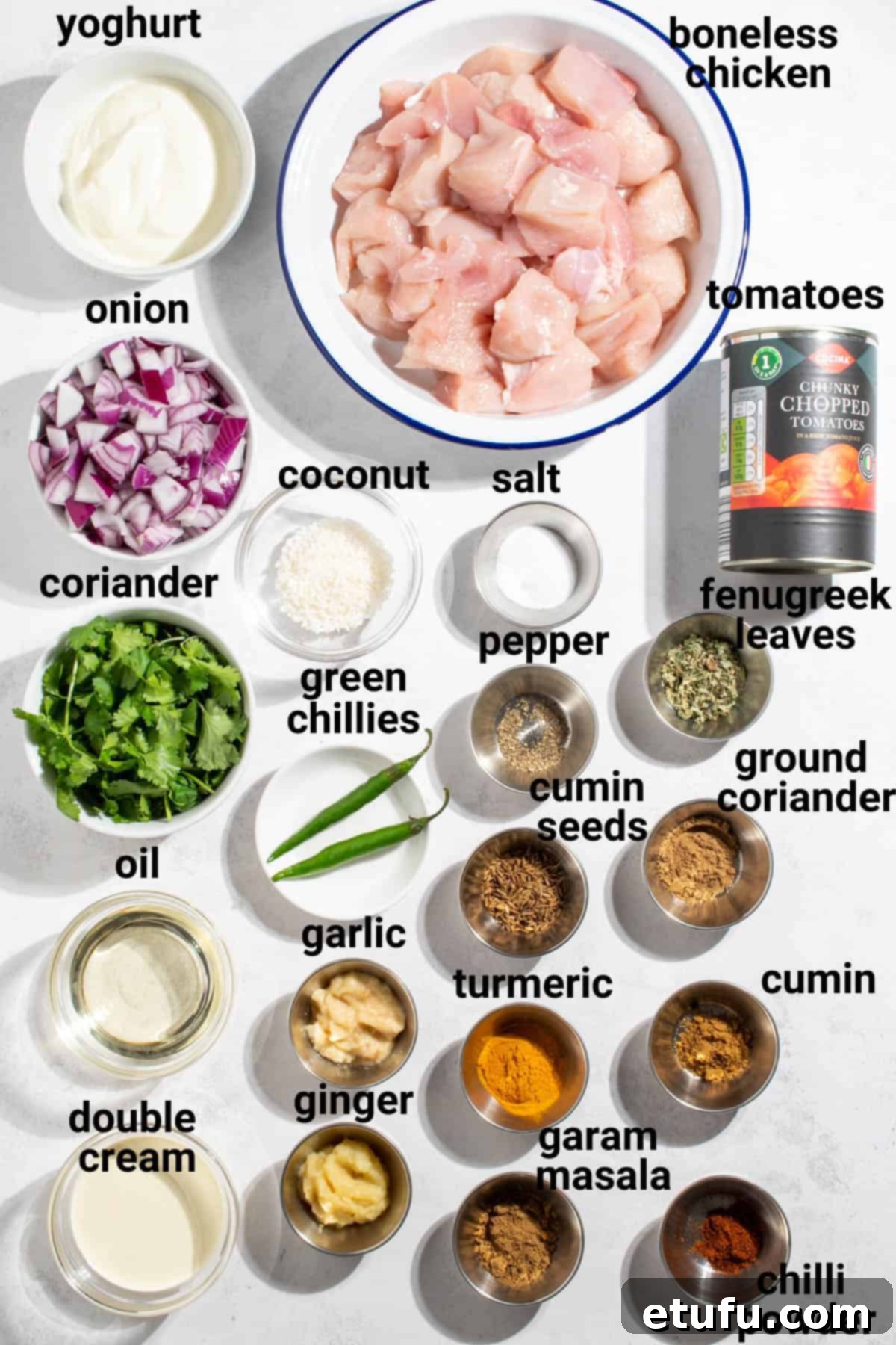 Chicken Handi ingredients.