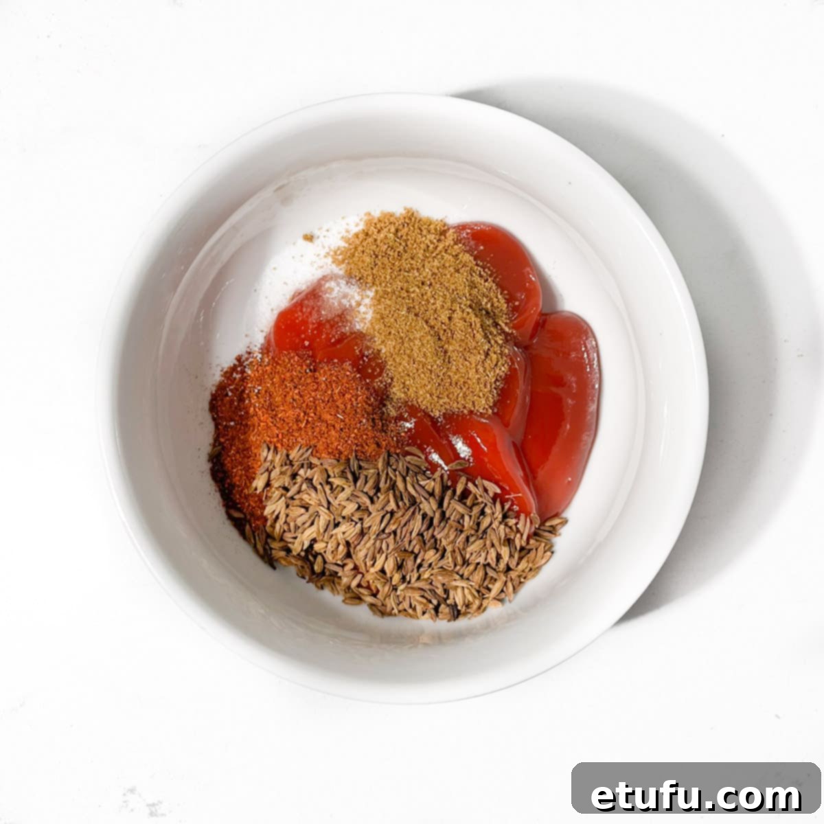 Poppadom Perfection: Indian Onion Chutney 7 All the sauce ingredients for the Indian onion chutney in a small bowl.