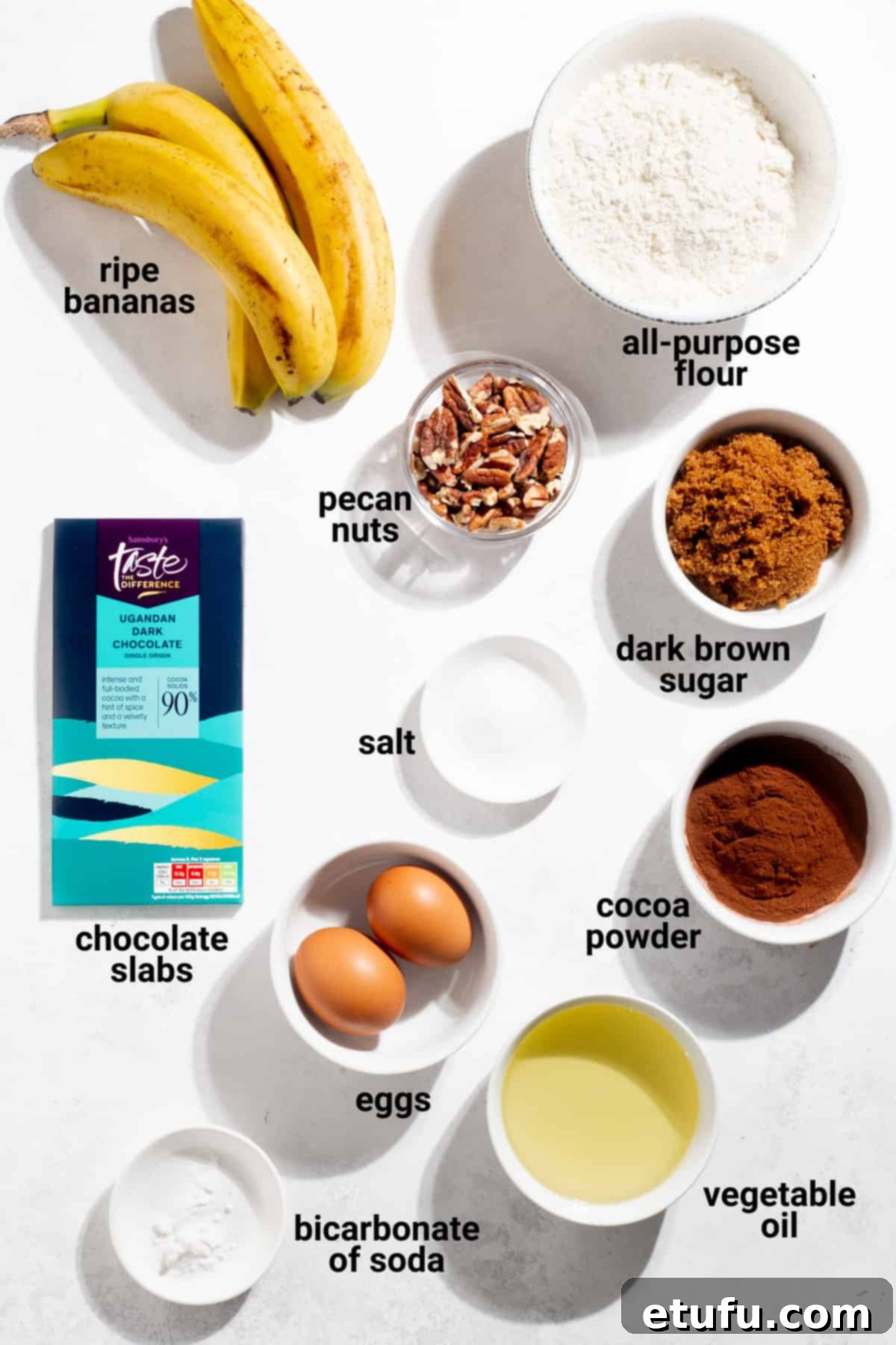 Golden Banana Chocolate Chunk Muffins 3 Banana chocolate chunk muffins ingredients.