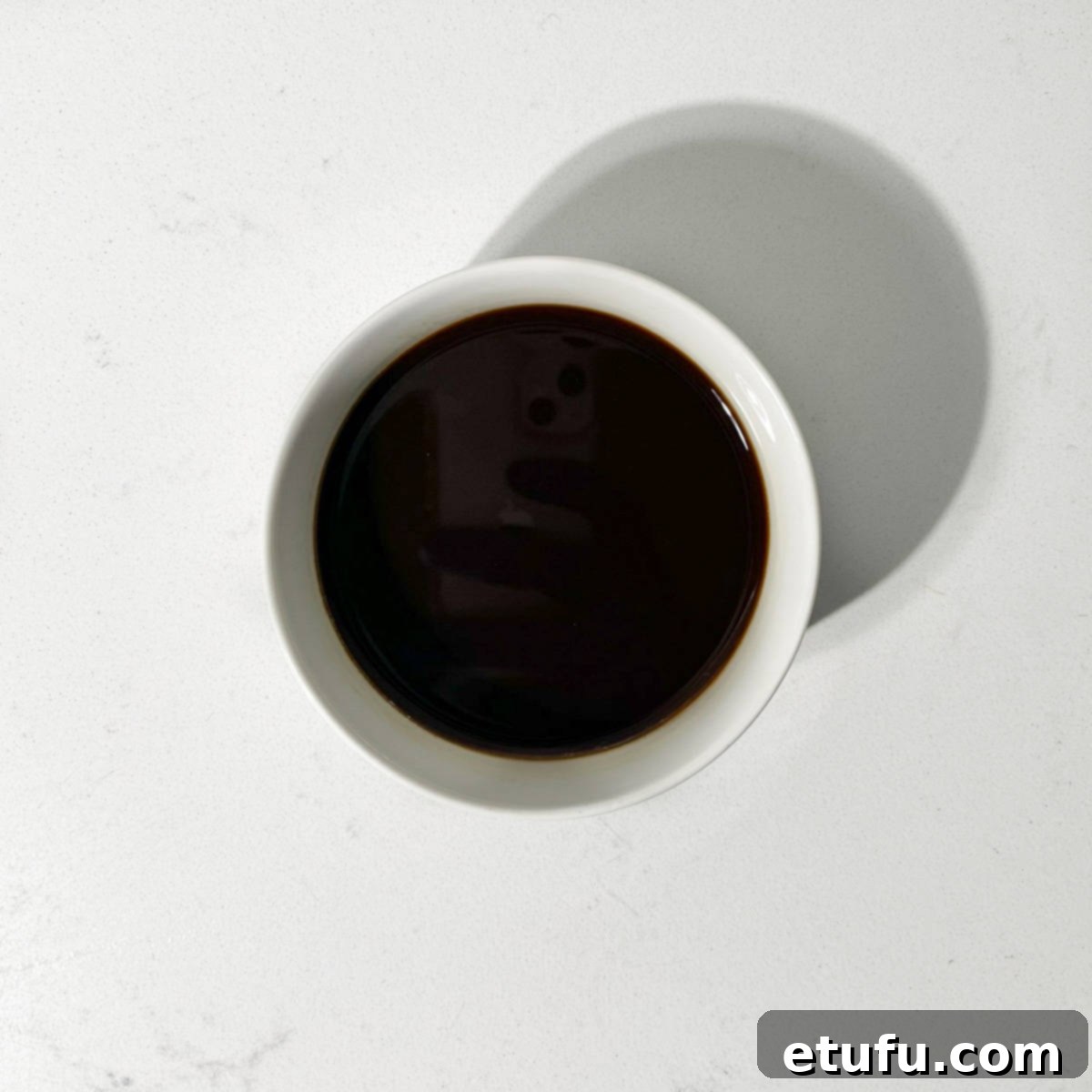 Coffee in a small bowl for the speculoos tiramisu.