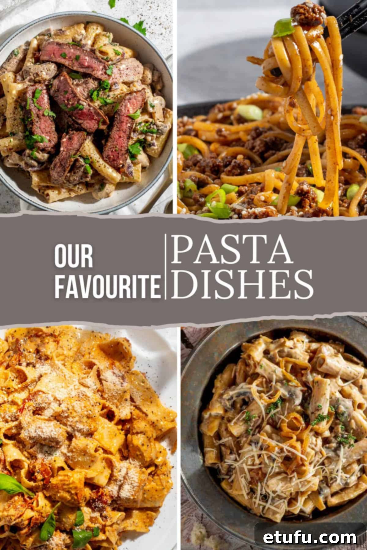 A vibrant collage of various pasta dishes, showcasing different shapes, sauces, and ingredients, highlighting the diversity and deliciousness of pasta meals for all occasions.