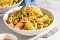 Quick Salmon Pesto Pasta